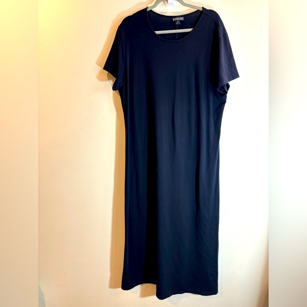 LAND’S END Sz XL Maxi Dress Jersey Knit Sheath Silhouette Made in the USA